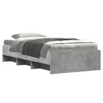 vidaXL Cadre de lit sans matelas gris béton 100x200 cm bois ingénierie