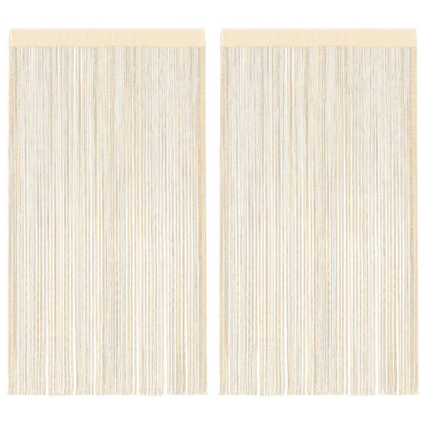 vidaXL Rideau en fils 2 Pièces 140 x 250 cm Crème