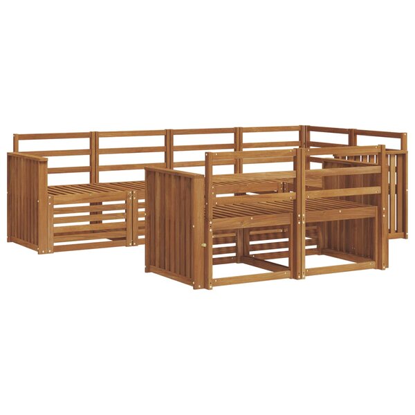 vidaXL Ensemble de canapés d'extérieur 7 pc Naturel Polyester