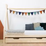 Lit tipi enfant NAKANA 120 x 180 vert pétrole