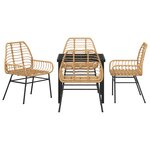 vidaXL Ensemble de jardin 5 pièces marron en poly rotin