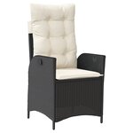vidaXL Set de salle à manger de jardin 7 pièces avec coussins - Noir Poly Rattan