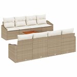 vidaXL Ensemble de canapé de jardin 9 Pièces Beige Poly rotin