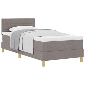 vidaXL Lit à ressorts avec matelas Taupe 80 x 200 cm tissu