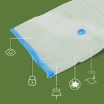 Pack and Move - Lot 10 Housses Rangement Sous Vide - Taille M 60 x 80 cm - Sac de Compression - Manteaux  Habils Ski - Moyen Format - Fermeture Zip