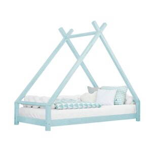 Lit tipi enfant TAHUKA 90 x 200 bleu clair