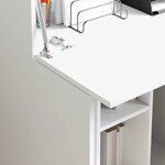 vidaXL Bureau Blanc 71 5 x 31 5 x 106 5 cm Bois d'ingénierie
