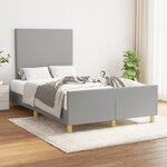 vidaXL Cadre de lit avec tête de lit Gris clair 120x200 cm Tissu