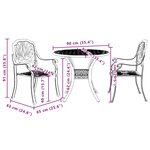 vidaXL Ensemble de bistrot 3 Pièces bronze aluminium coulé