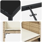 vidaXL Set de salle à manger de jardin de 5 pièces avec coussins - Rotin poly beige