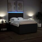 vidaXL Sommier à lattes de lit avec matelas Noir 140x190 cm Tissu