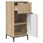 vidaXL Ensemble de mobilier de salle de bain Plaid 3 Pièces Chêne sonoma
