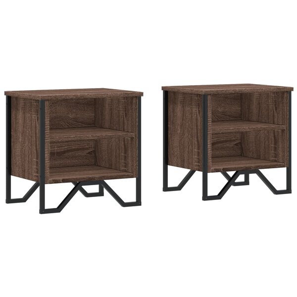 vidaXL Tables de chevet 2Pièces chêne marron 40x30x40cm bois d'ingénierie