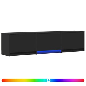 vidaXL Meuble TV avec LED 165 x 34 x 40 cm Noir Bois d’ingénierie