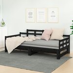 vidaXL Lit coulissant sans matelas noir 2x(90x200) cm