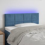 vidaXL Tête de lit à LED Bleu foncé 100x5x78/88 cm Velours