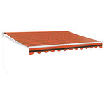 vidaXL Auvent rétractable orange et marron 3 5x2 5m tissu et aluminium