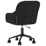 Chaise fauteuil siège pivotante de bureau informatique étude velours noir 02_0024169