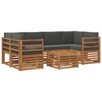 vidaXL Ensemble de canapés d'extérieur 7 pc Naturel et Anthracite