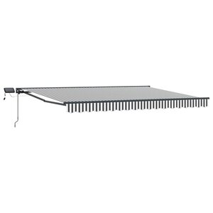 vidaXL Cadre de store manuel avec LEDs Anthracite et blanc 4 5 × 3 5 m