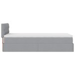vidaXL Lit ottoman avec matelas gris clair 100x200 cm tissu