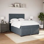 vidaXL Sommier à lattes de lit et matelas Gris foncé 140x200cm Velours