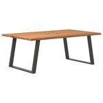 vidaXL Table à manger et bord naturel bois massif chêne rectangulaire