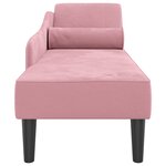 vidaXL Chaise longue avec coussins rose velours