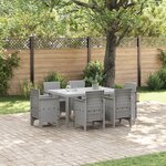 vidaXL Ensemble de Salle à Manger de Jardin 7 Pièces Gris Clair Poly Rattan