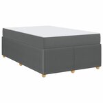 vidaXL Cadre de lit avec matelas Gris foncé 120 x 190 cm tissu