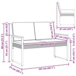 vidaXL Banc extérieur Noir et blanc crème 107 x 61 x 80 cm polyrotin