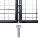 vidaXL Portail en maille de jardin Acier galvanisé 400 x 175 cm Gris