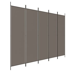 vidaXL Cloison de séparation 5 panneaux Anthracite 250x220 cm Tissu