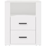 vidaXL Table de chevet Blanc 50x36x60 cm Bois d'ingénierie