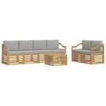 vidaXL Ensemble de canapés d'extérieur 7 Pièces Blanc et gris clair