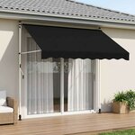 vidaXL Auvent rétractable manuel Noir 300 cm