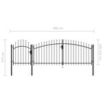 vidaXL Portail de jardin Acier 1 75 x 4 m Noir