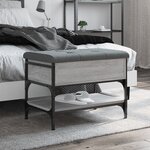 vidaXL Banc à chaussures sonoma gris 62x42x45 cm bois d'ingénierie