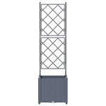 vidaXL Bac à fleurs avec Treillis Gris clair 40 x 40 x 143 cm PP