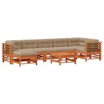 vidaXL Ensemble de salon de jardin 8 Pièces Brun cire Bois de pin massif