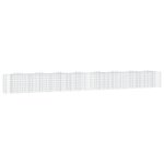 vidaXL Lit surélevé à gabions arqué 800x50x100 cm Fer galvanisé