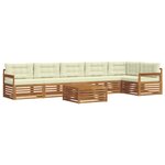 vidaXL Ensemble de canapés d'extérieur 7 pc Naturel et Crème