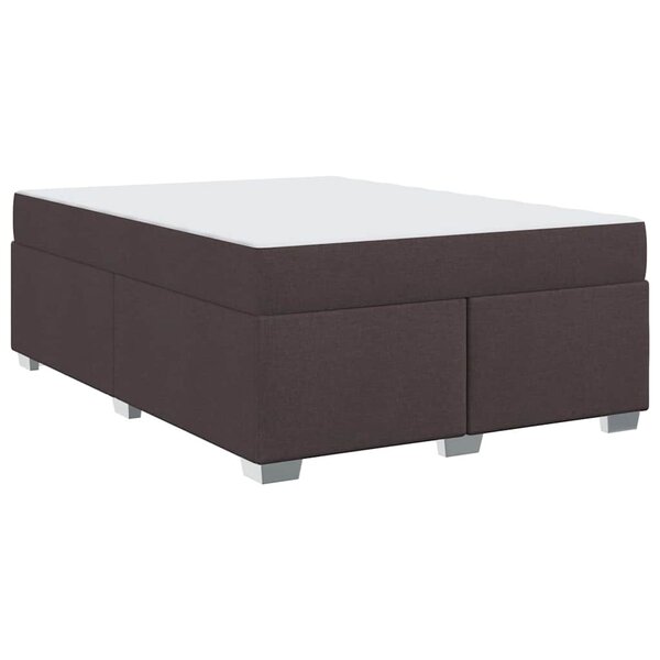 vidaXL Cadre de lit Marron foncé 160 x 200 cm tissu