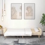 vidaXL Canapé-lit à 2 places crème tissu