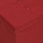 Banc banquette de rangement pliable 110 x 38 x 38 cm rouge bordeaux faux lin 02_0010896