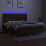 vidaXL Sommier à lattes de lit matelas et LED Marron foncé 200x200 cm