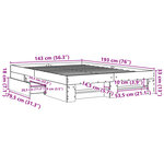 vidaXL Cadre de lit sans matelas chêne fumé 140x190 cm bois ingénierie