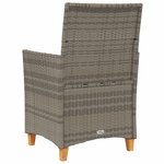 vidaXL Chaises de jardin coussins lot de 2 gris résine tressée et bois