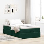 vidaXL Cadre de lit ottoman avec matelas vert foncé 100x200 cm velours