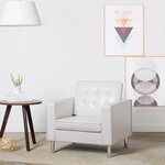 vidaXL Fauteuil blanc similicuir